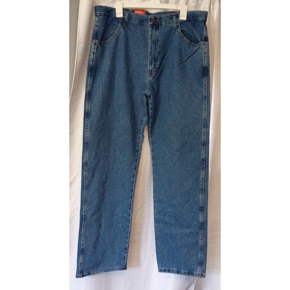 NWT Men's Rustler Wrangler Regular Fit Straight Leg Jean 100% Cotton 38x32